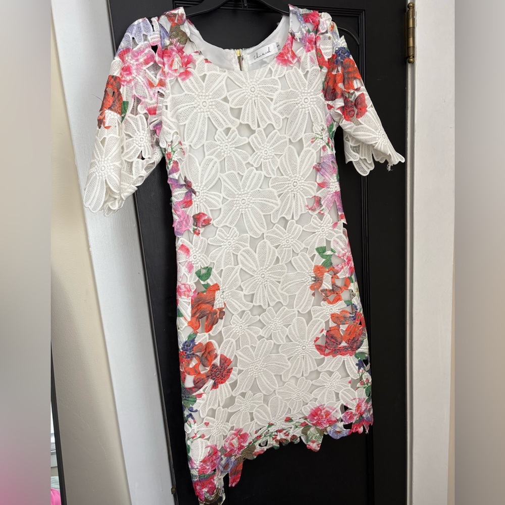Chicwish White Floral Lace Dress